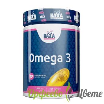 ХРАНИТЕЛНИ ДОБАВКИ Висок холестерол Омега 3 1000 мг* 500 капс. Haya Labs Omega 3 1000 mg * 500 softgels 